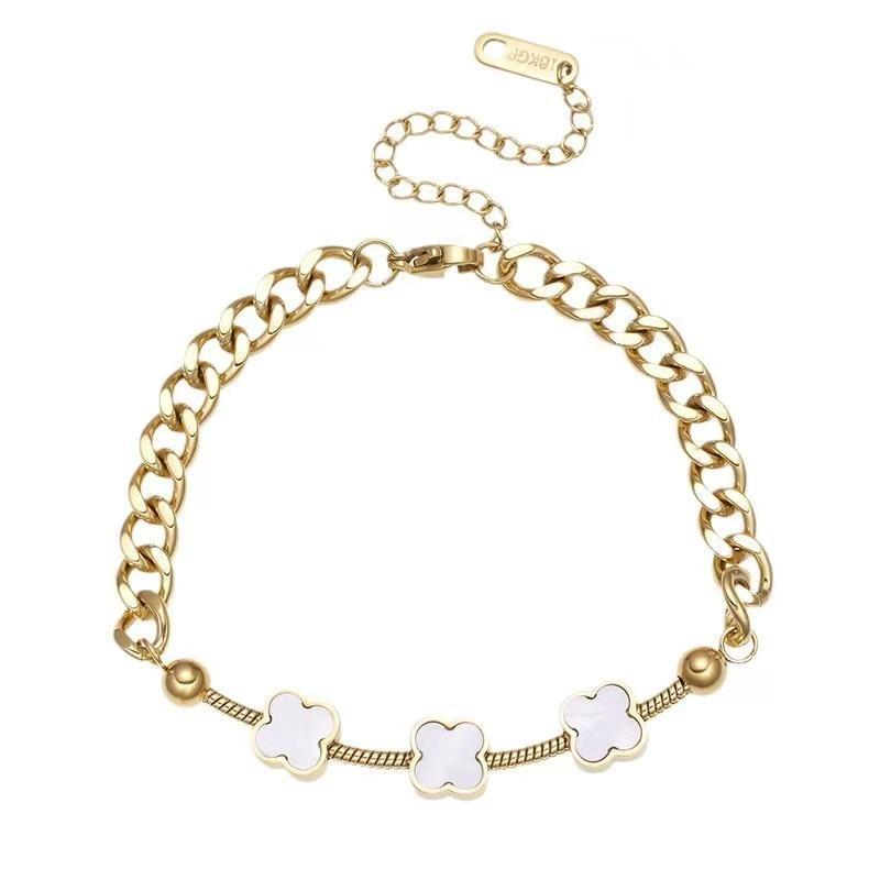 Schakelarmband met bloemvormige details